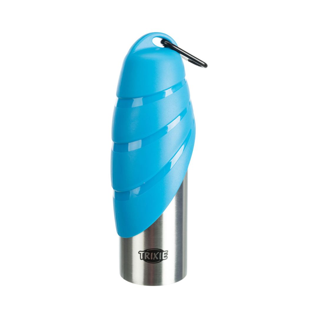 Trixie Wasserflasche, Edelstahl mit Schüssel – Blau