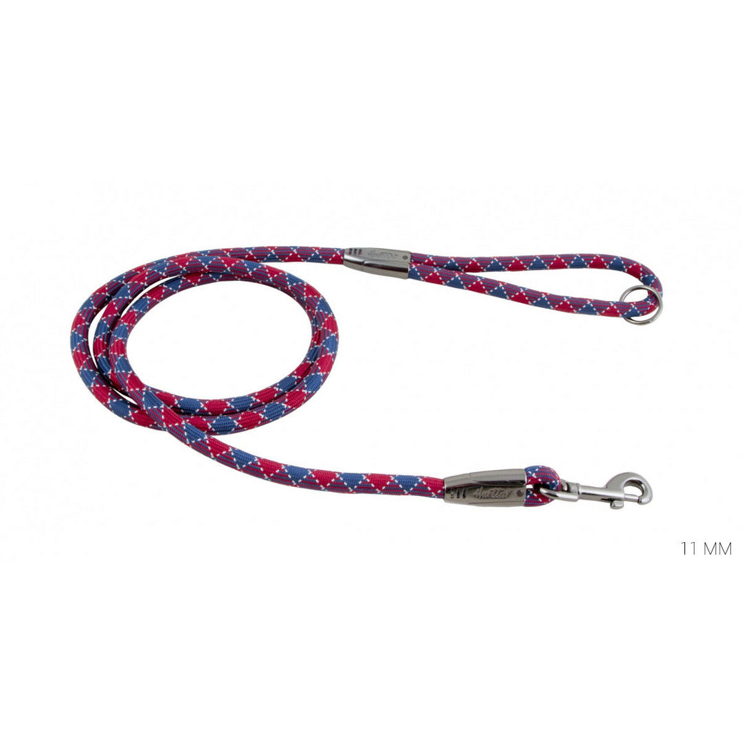 Hurtta Casual Round rope leash with reflex - Lingonberry/River