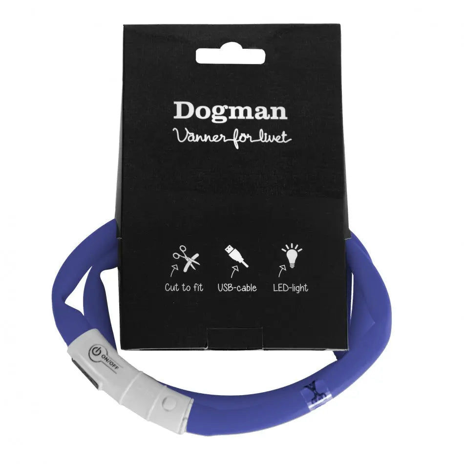 Dogman LED-Halsband Silikon - Blå Dogman