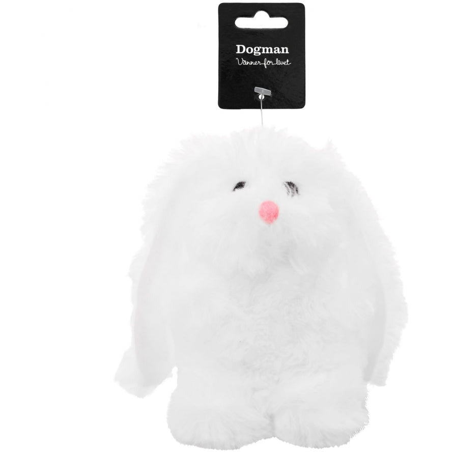 Dogman Dog Toy Plush Rabbit - White